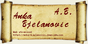 Anka Bjelanović vizit kartica